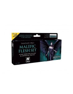 Vallejo 74102 Fantasy Paint Set - Malefic Flesh Tones (8x17ml)
